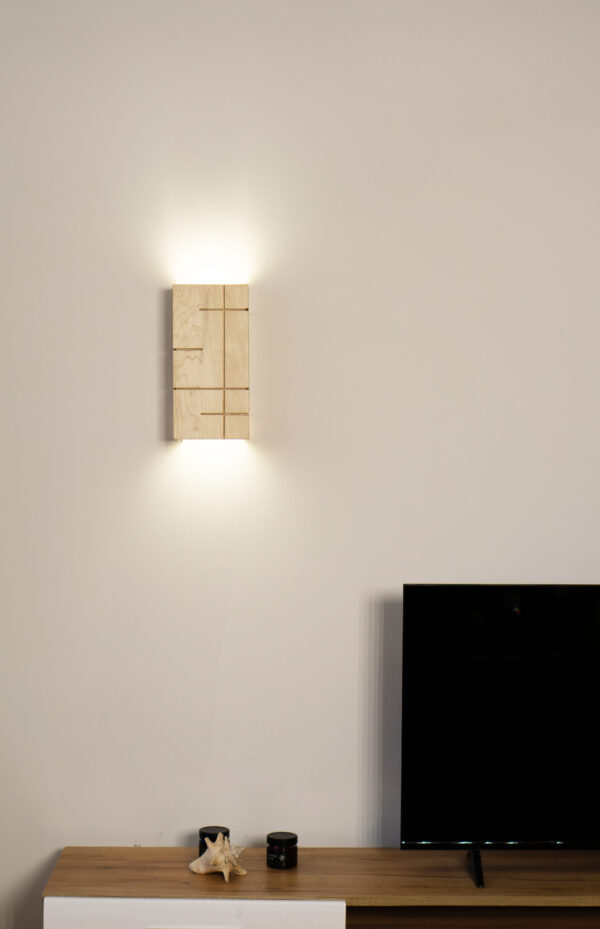 Nebula Maple Wood LED Wall Lamp